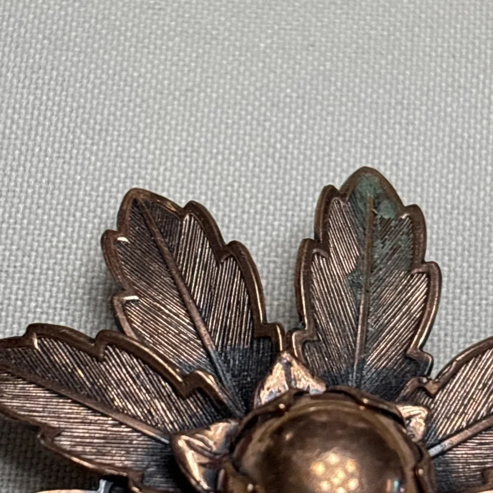 Mid Century Copper Flower Brooch Bell Trading Post Southwest